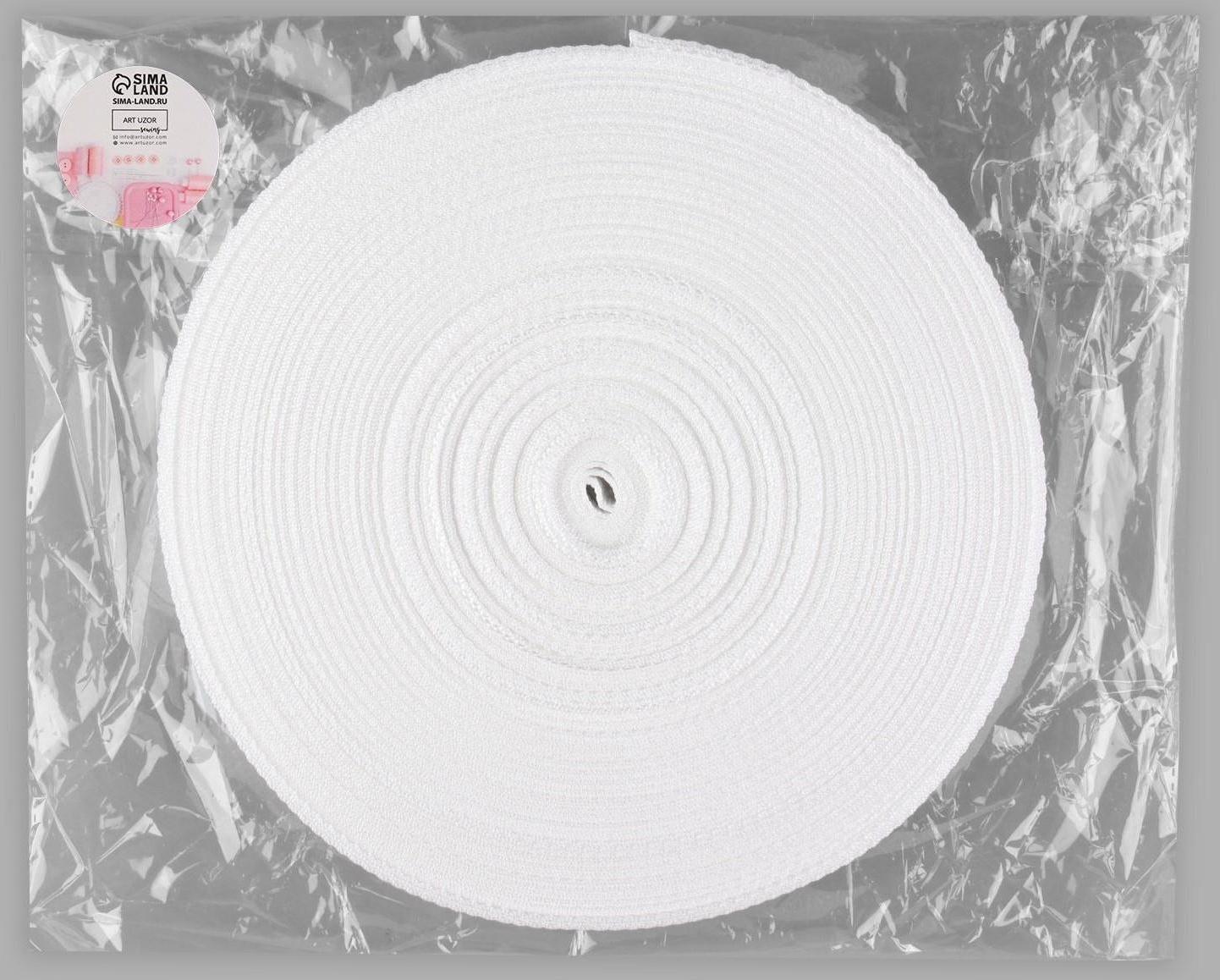 Стропа ременная, 25 мм, 50 ± 1 м, плотность 7,6 гр/м, цвет белый №3