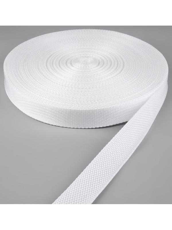 Стропа ременная, 25 мм, 50 ± 1 м, плотность 7,6 гр/м, цвет белый №3
