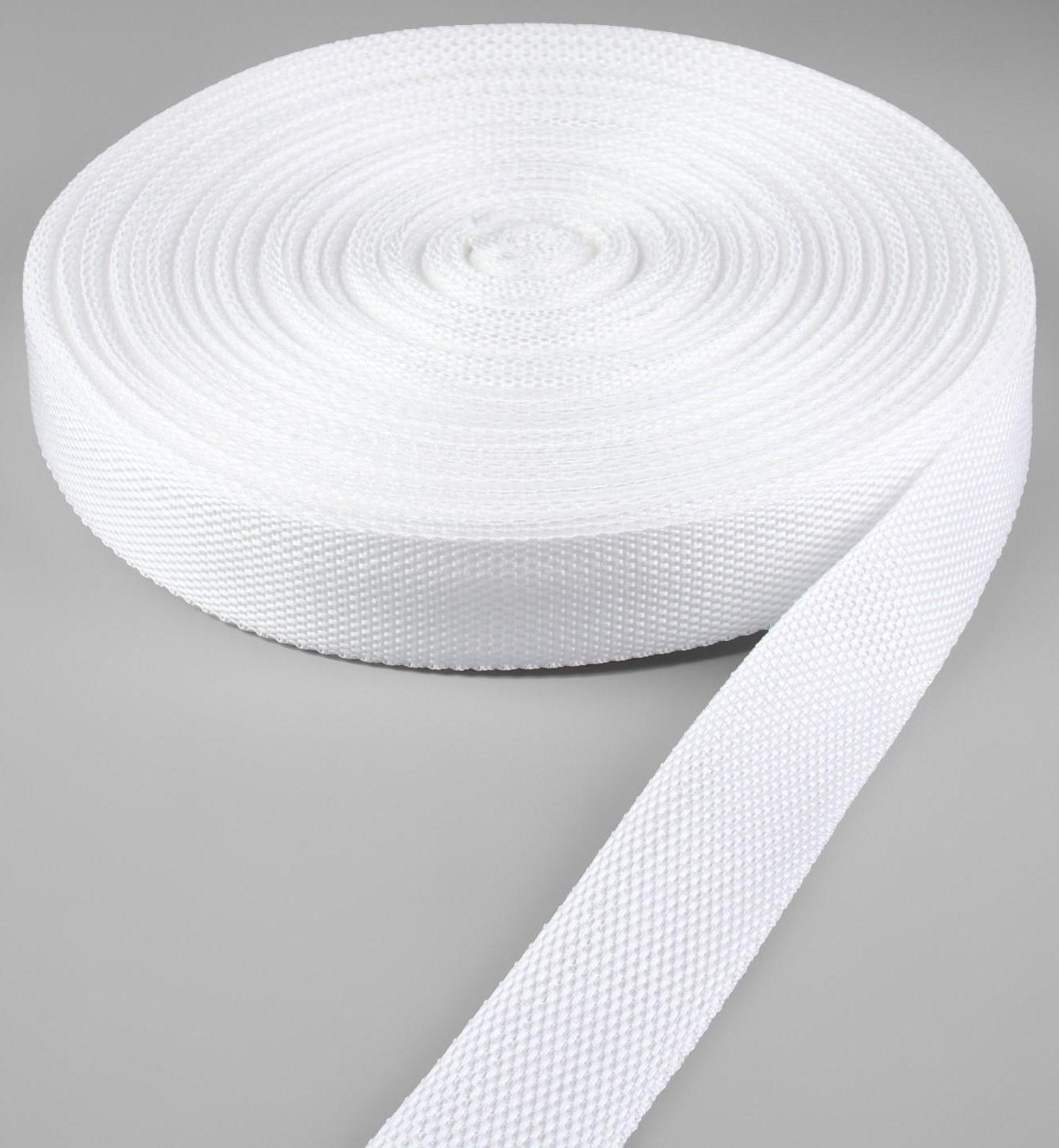 Стропа ременная, 30 мм, 50 ± 1 м, плотность 9,6 гр/м, цвет белый №3