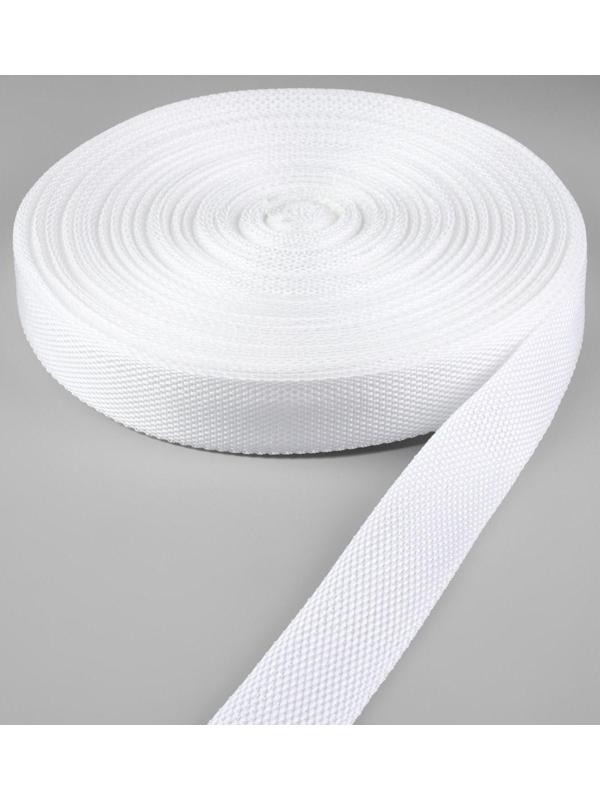 Стропа ременная, 30 мм, 50 ± 1 м, плотность 9,6 гр/м, цвет белый №3
