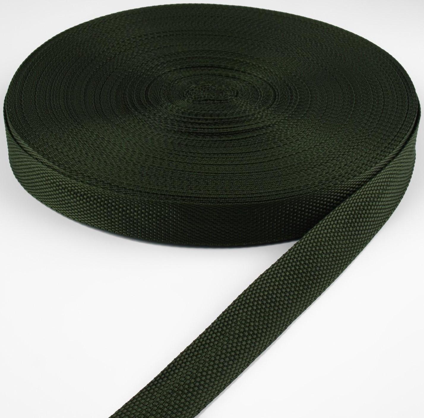 Стропа ременная, 25 мм, 50 ± 1 м, плотность 7,6 гр/м, цвет хаки №36