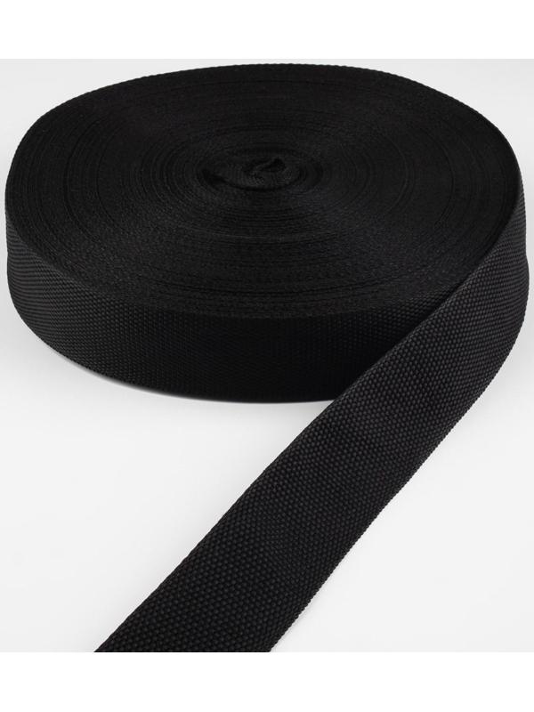 Стропа ременная, 40 мм, 50 ± 1 м, плотность 11,8 гр/м, цвет чёрный