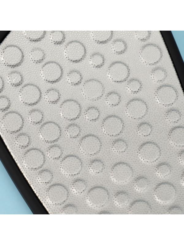 Тёрка для ног, лазерная, двусторонняя, прорезиненная ручка, 23,5 см, цвет чёрный