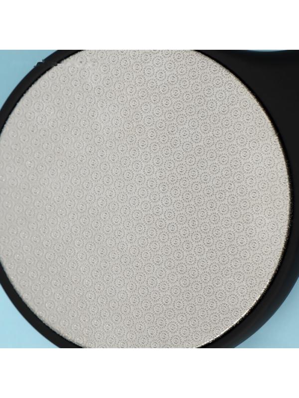 Тёрка для ног, лазерная, двусторонняя, прорезиненнная ручка, 20 см, цвет чёрный