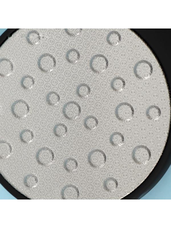 Тёрка для ног, лазерная, двусторонняя, прорезиненнная ручка, 20 см, цвет чёрный