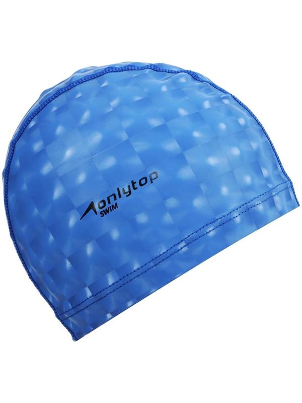 Шапочка для плавания взрослая, тканевая, обхват 54-60 см, цвет синий