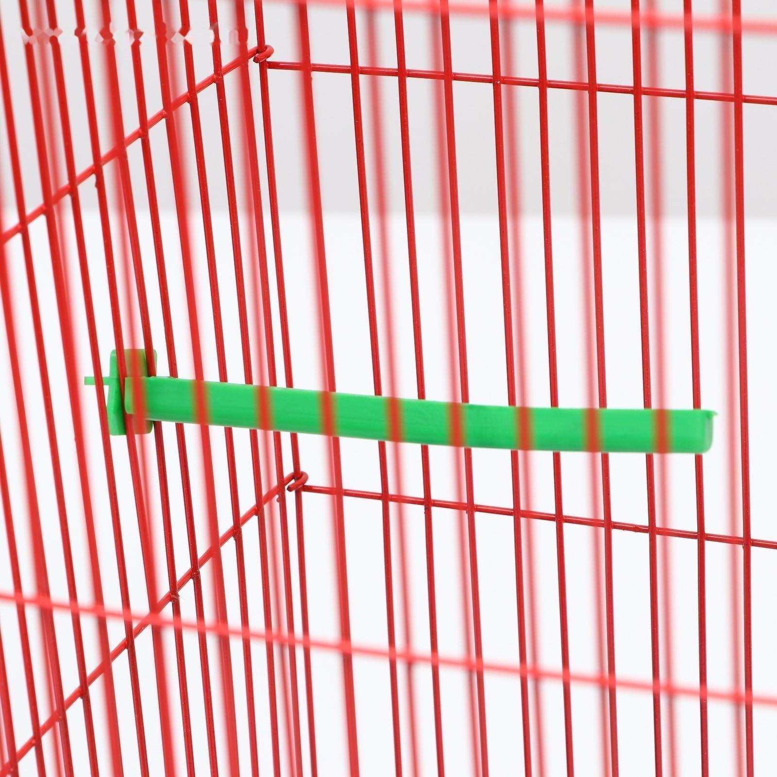 Клетка для птиц большая, крыша-домик (с наполнением), 35 х 28 х 55 см, синий