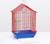 Клетка для птиц большая, крыша-домик (с наполнением), 35 х 28 х 55 см, синий
