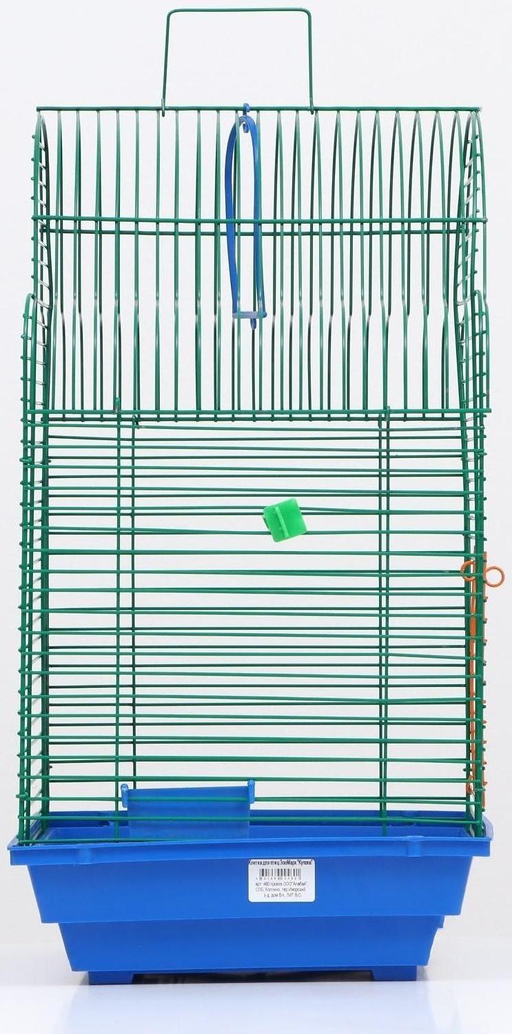 Клетка для птиц (с наполнением), 35 х 28 х 52 см, синий