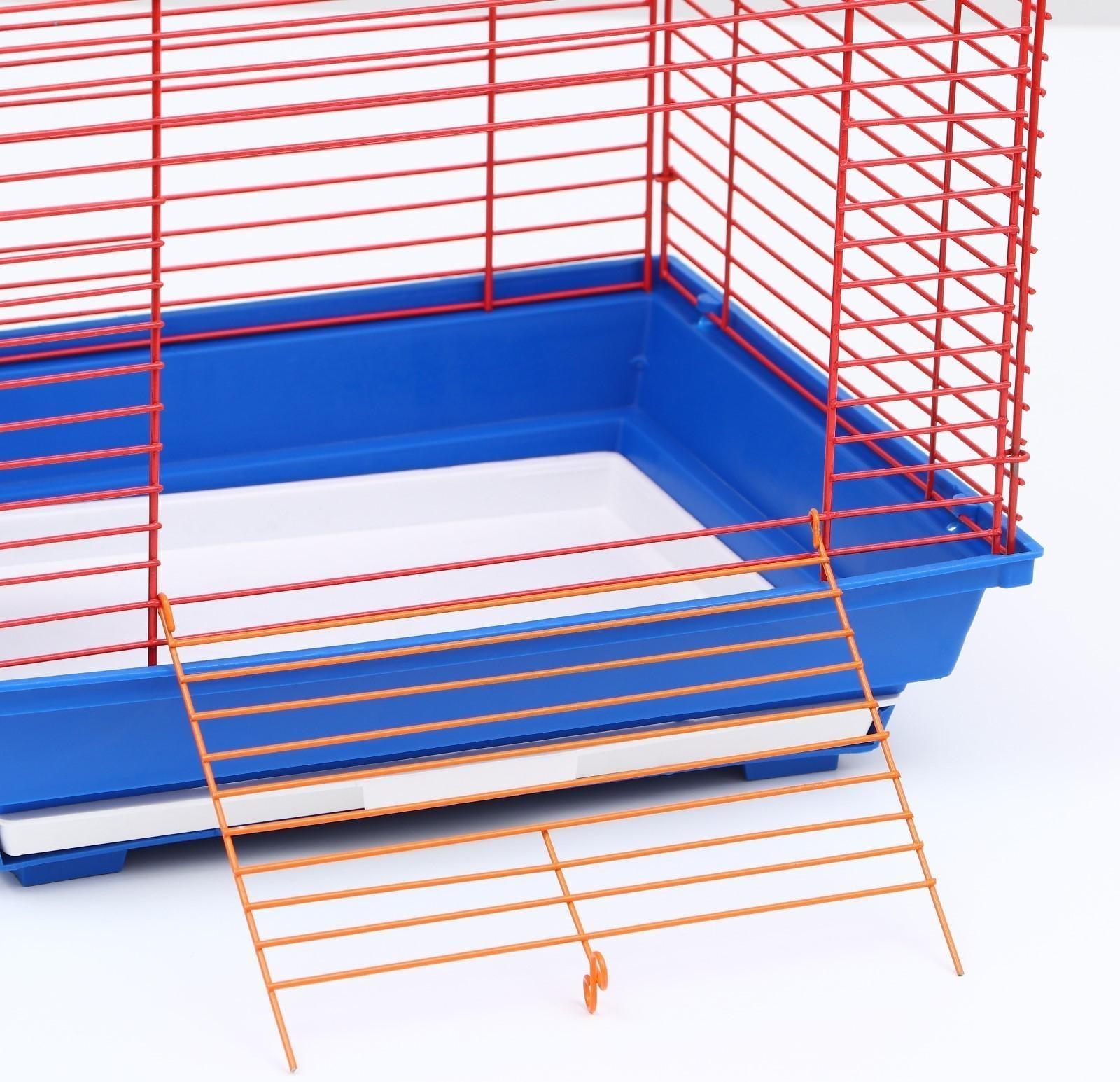 Клетка для птиц (с наполнением), 35 х 28 х 52 см, синий