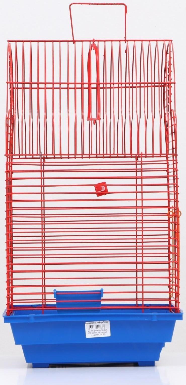 Клетка для птиц (с наполнением), 35 х 28 х 52 см, синий