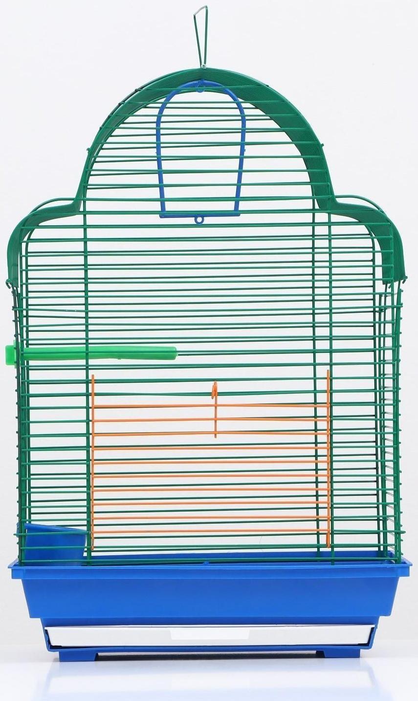 Клетка для птиц (с наполнением), 35 х 28 х 52 см, синий