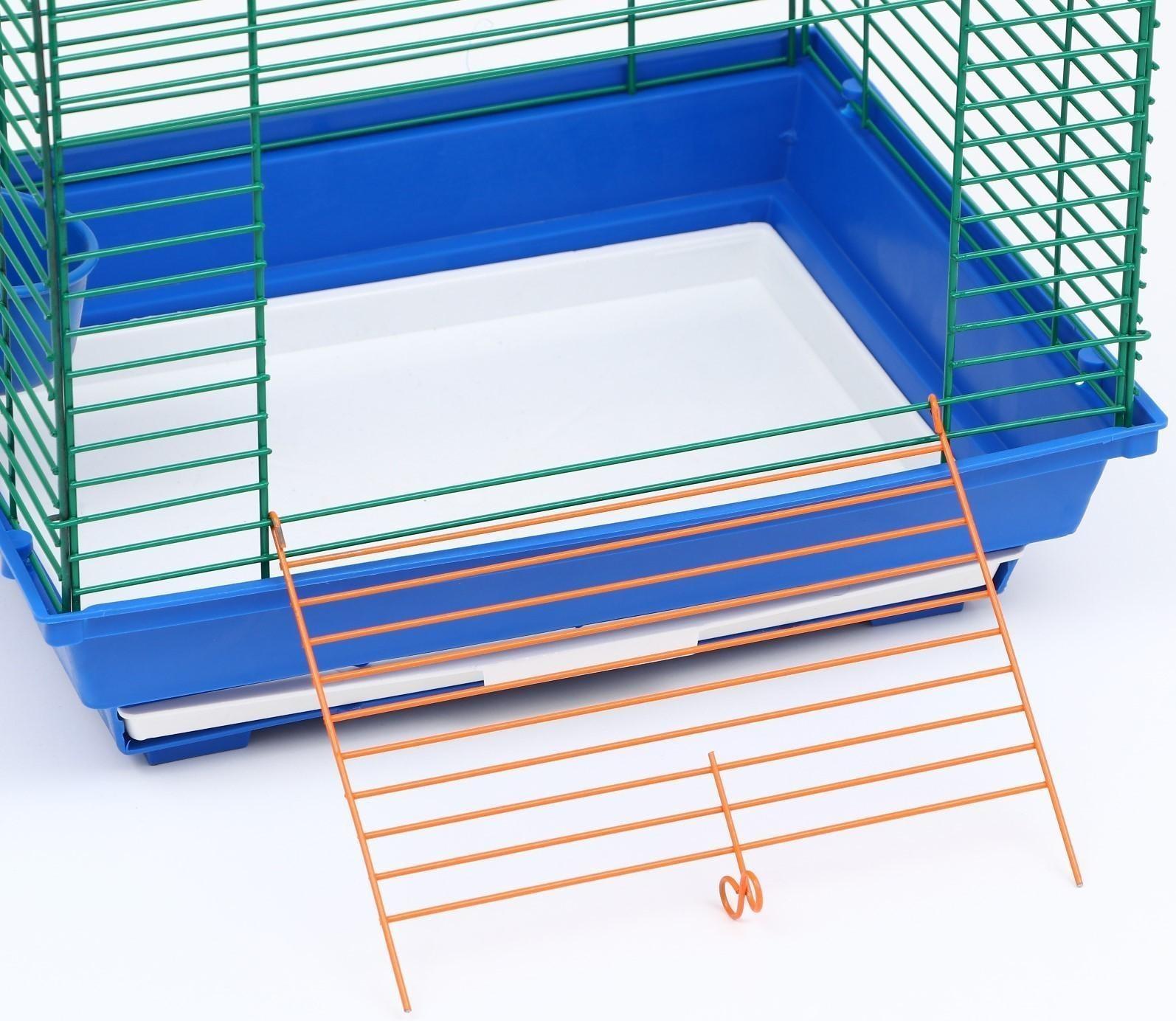 Клетка для птиц (с наполнением), 35 х 28 х 52 см, синий