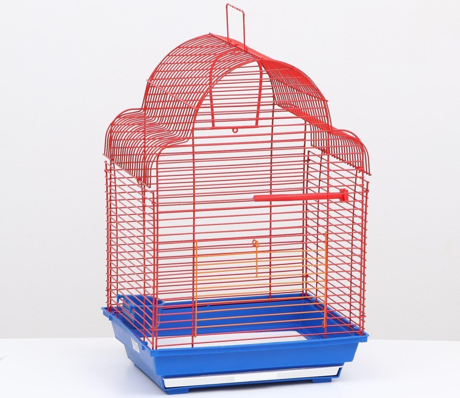 Клетка для птиц (с наполнением), 35 х 28 х 52 см, синий