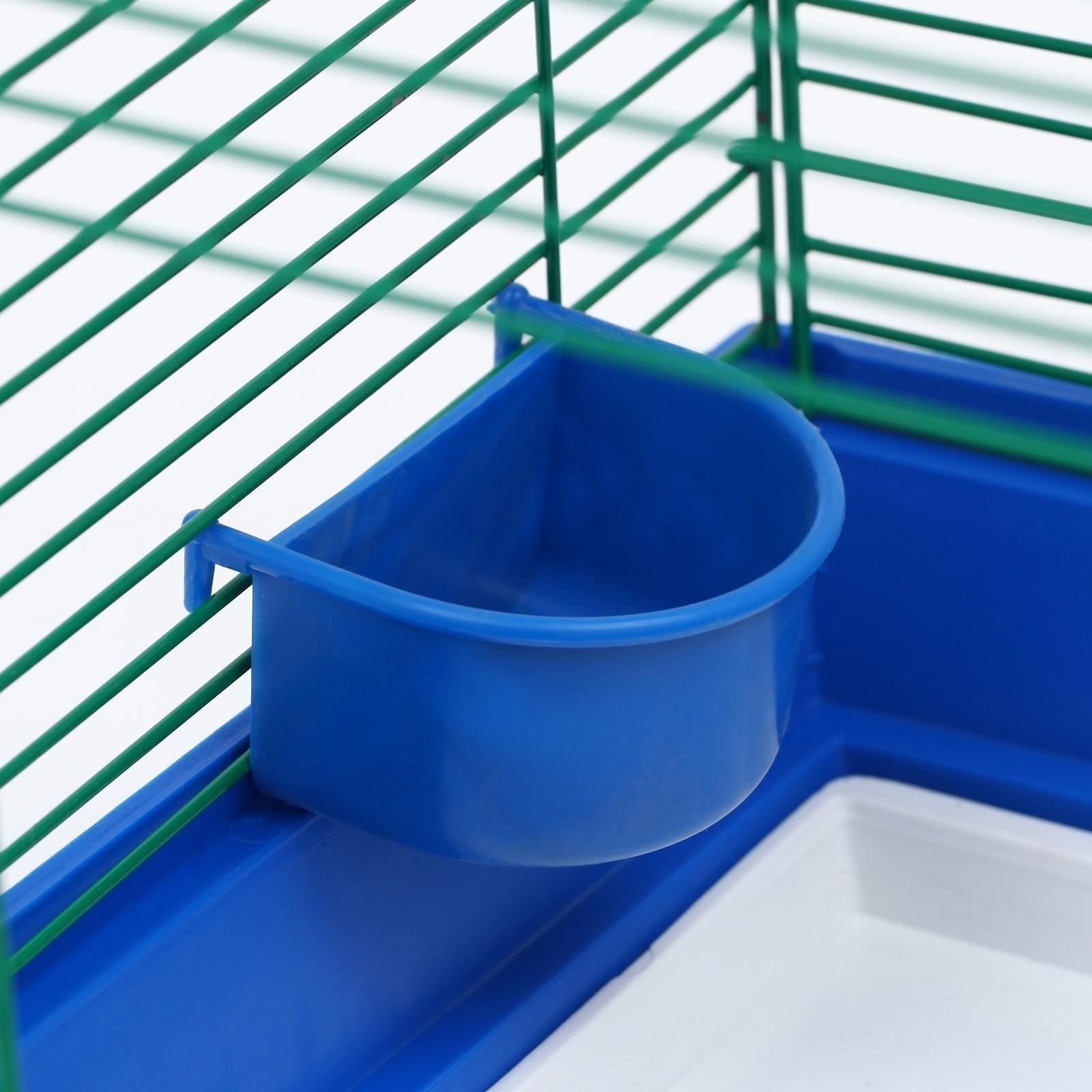 Клетка для птиц (с наполнением), 35 х 28 х 52 см, синий