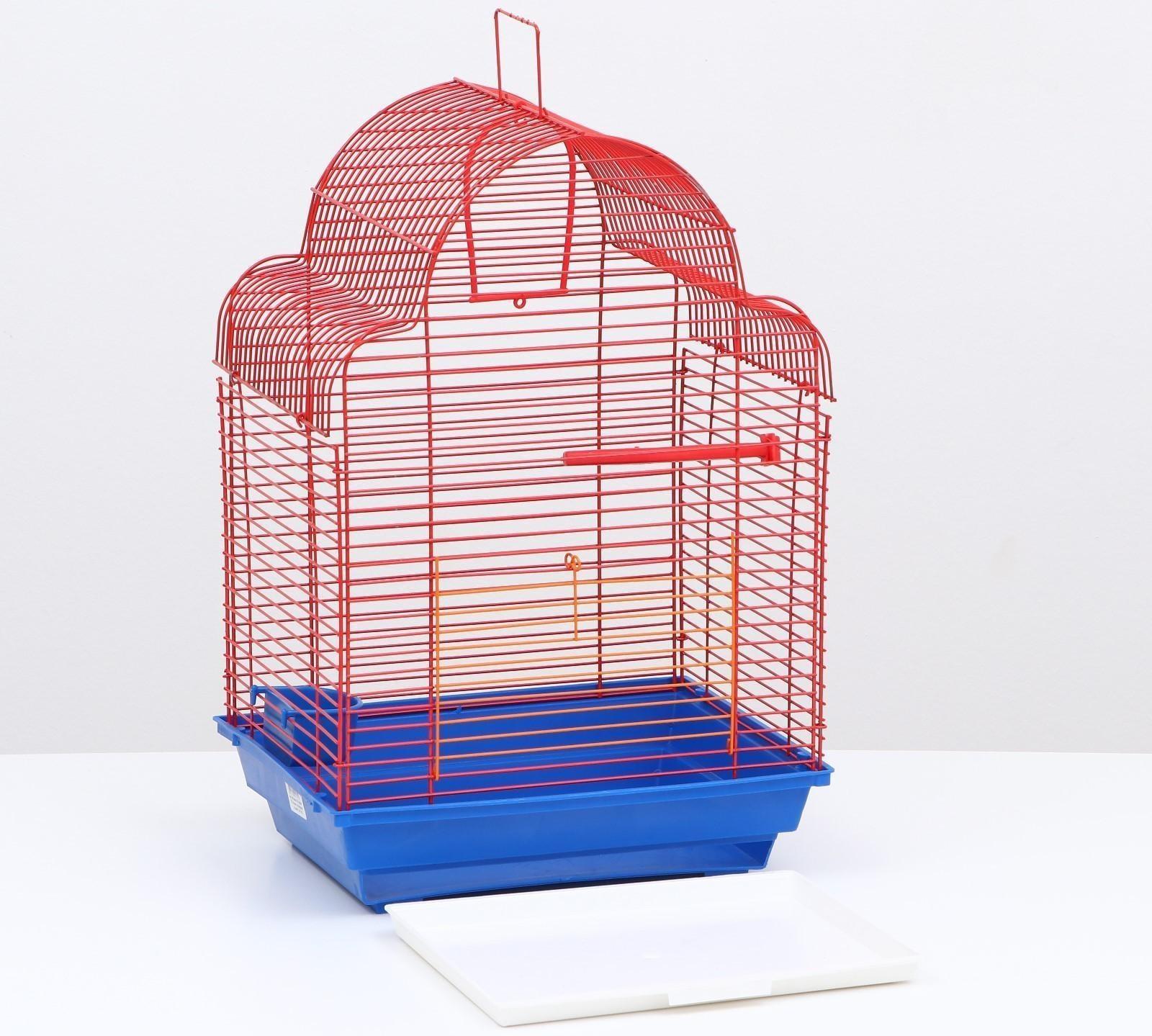 Клетка для птиц (с наполнением), 35 х 28 х 52 см, синий