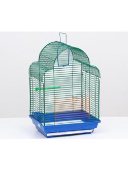Клетка для птиц (с наполнением), 35 х 28 х 52 см, синий