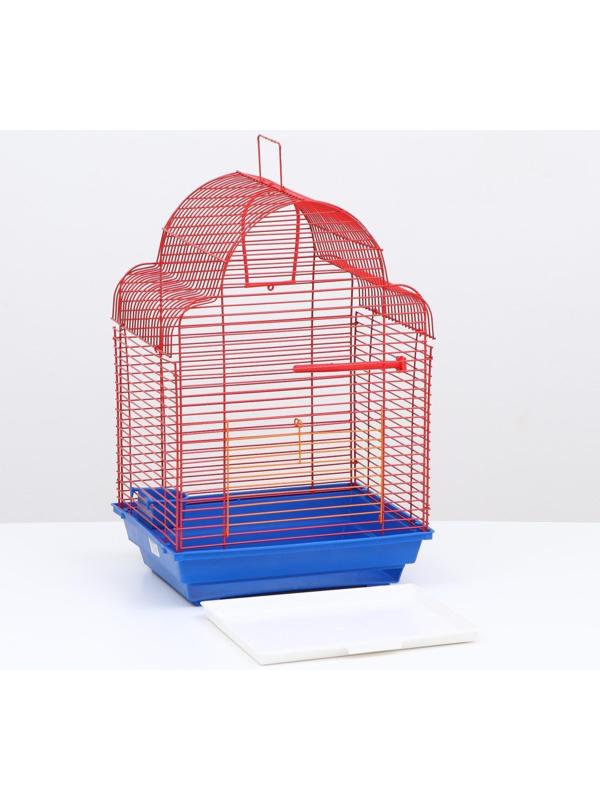 Клетка для птиц (с наполнением), 35 х 28 х 52 см, синий