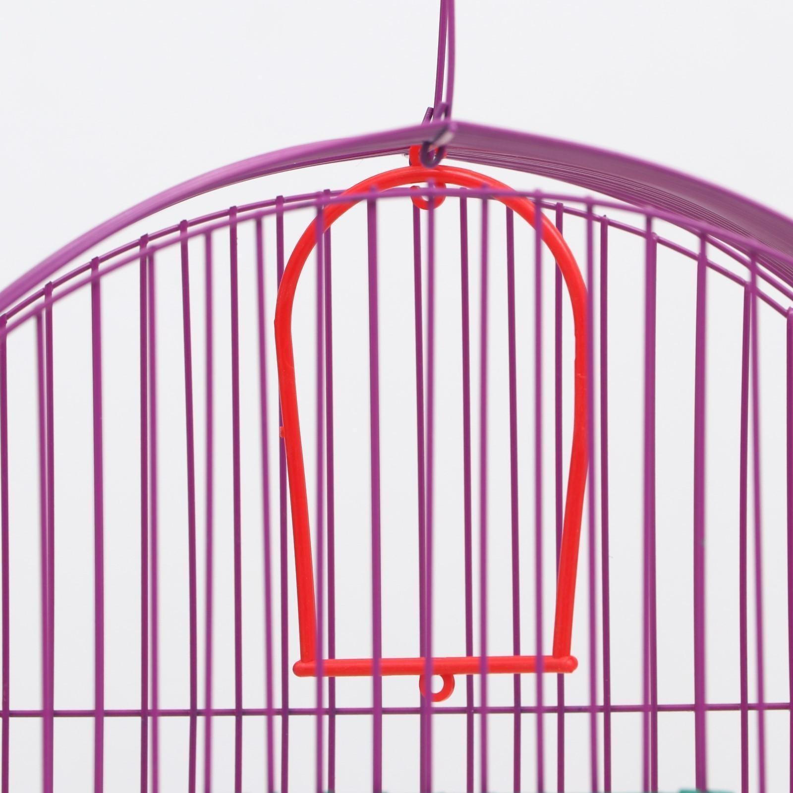 Клетка для птиц малая, полукруглая, с наполнением, 34 х 27 х 34 зеленый