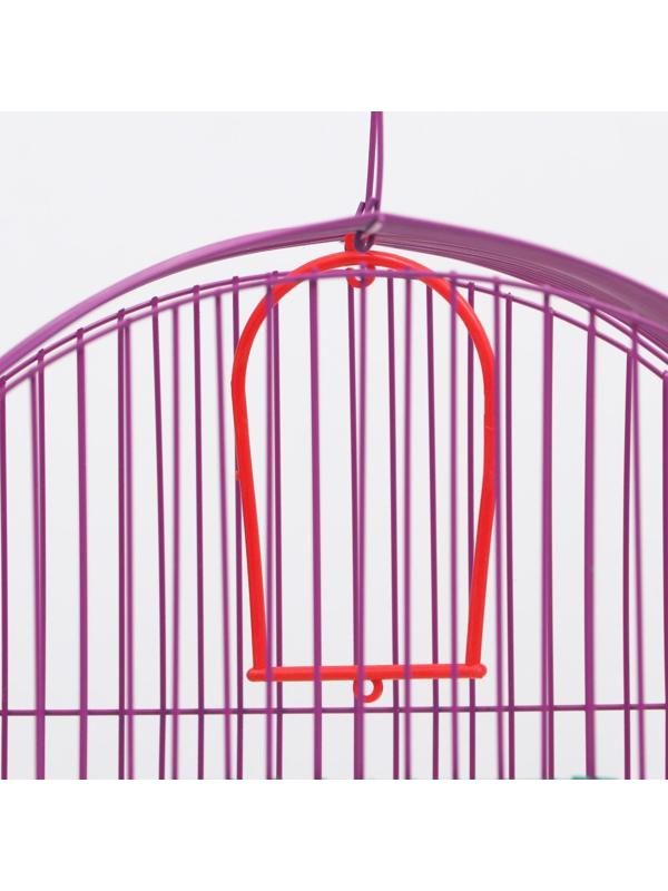 Клетка для птиц малая, полукруглая, с наполнением, 34 х 27 х 34 зеленый