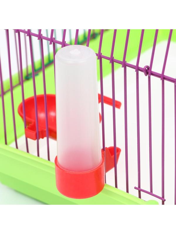 Клетка для птиц малая, полукруглая, с наполнением, 34 х 27 х 34 зеленый