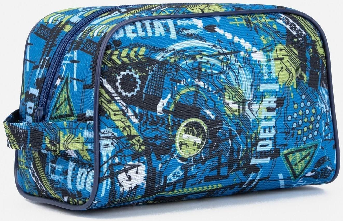 Косметичка на молнии, цвет синий