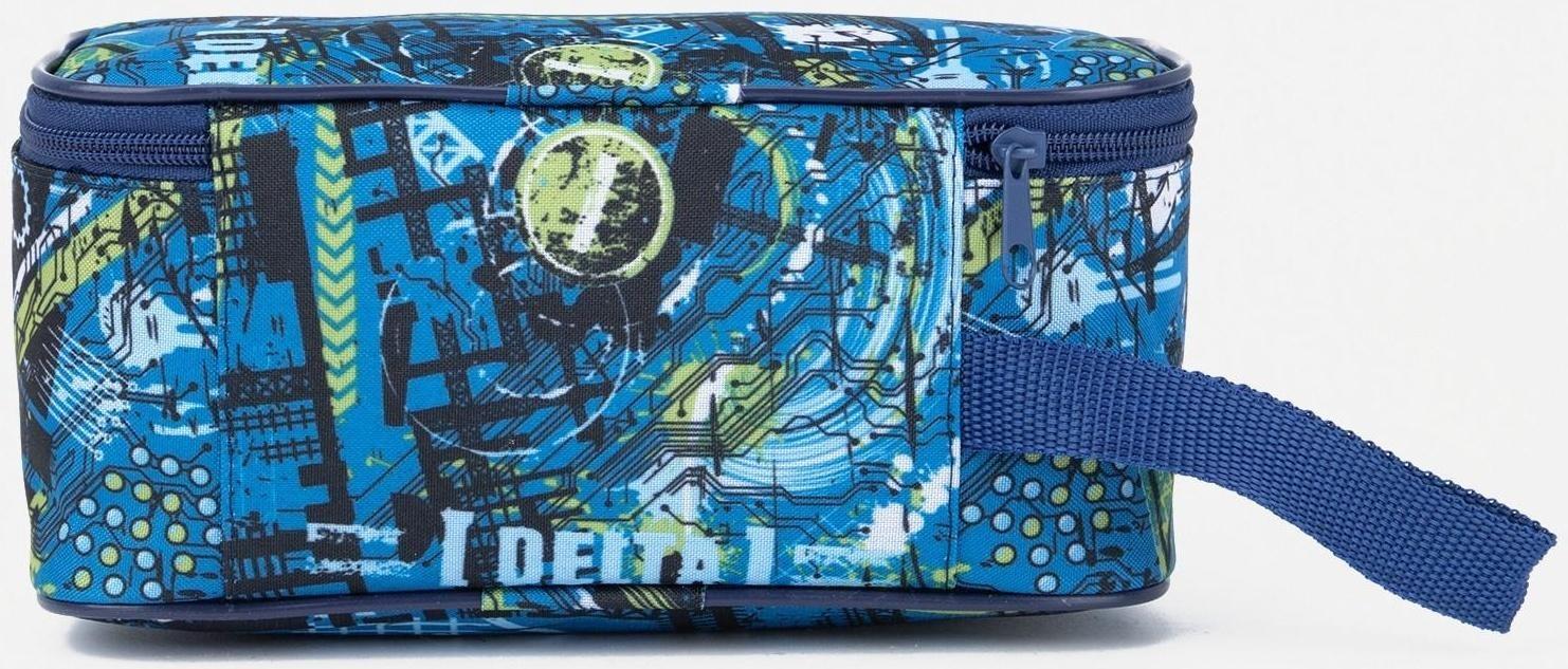 Косметичка на молнии, с подкладом, цвет синий