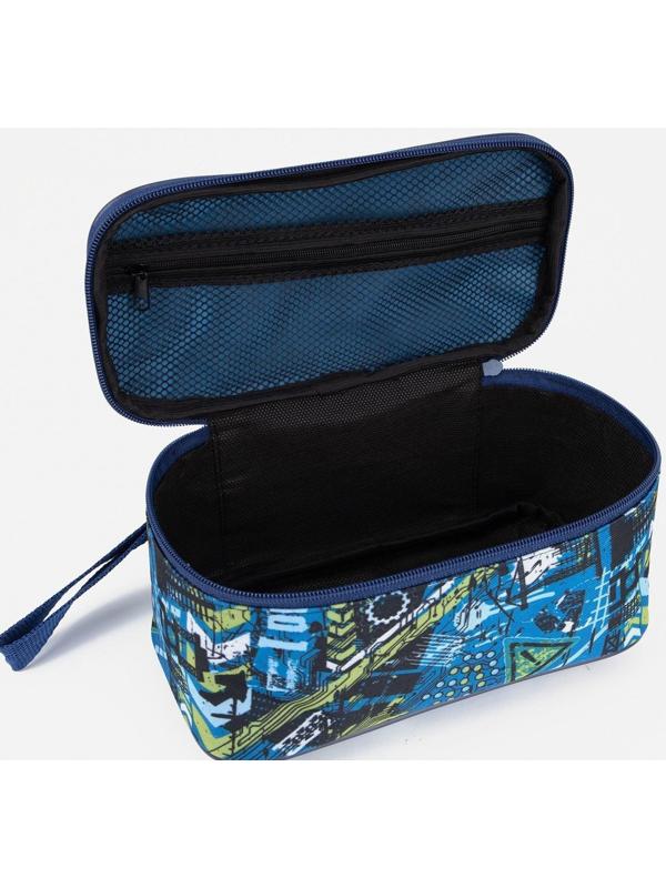Косметичка на молнии, с подкладом, цвет синий