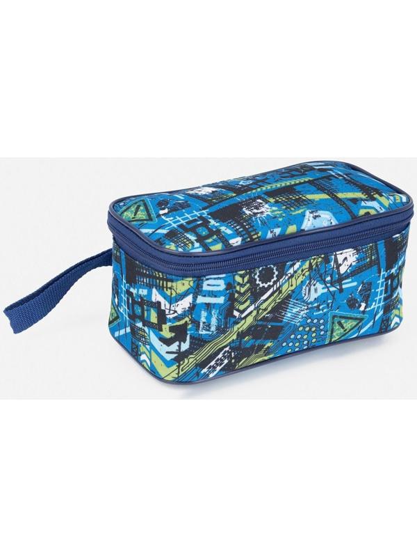Косметичка на молнии, с подкладом, цвет синий
