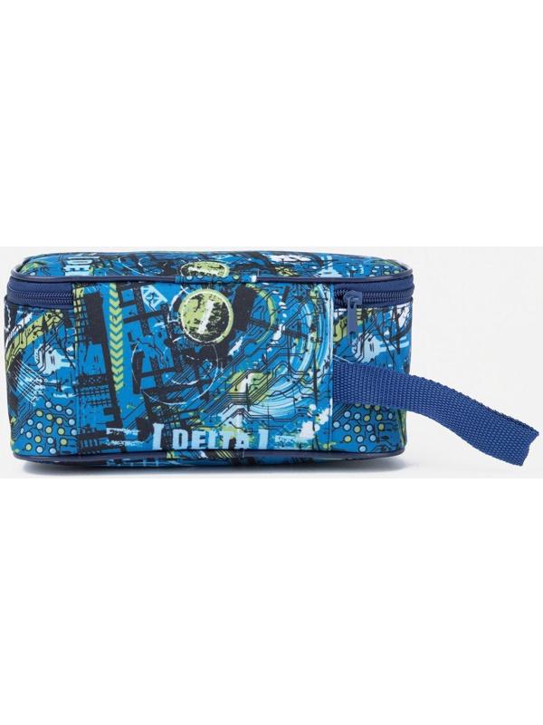 Косметичка на молнии, с подкладом, цвет синий