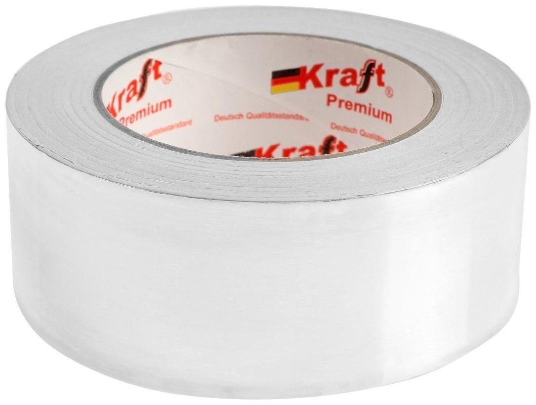Лента алюминиевая Kraft Premium, клейкая, 50 мм х 50 м