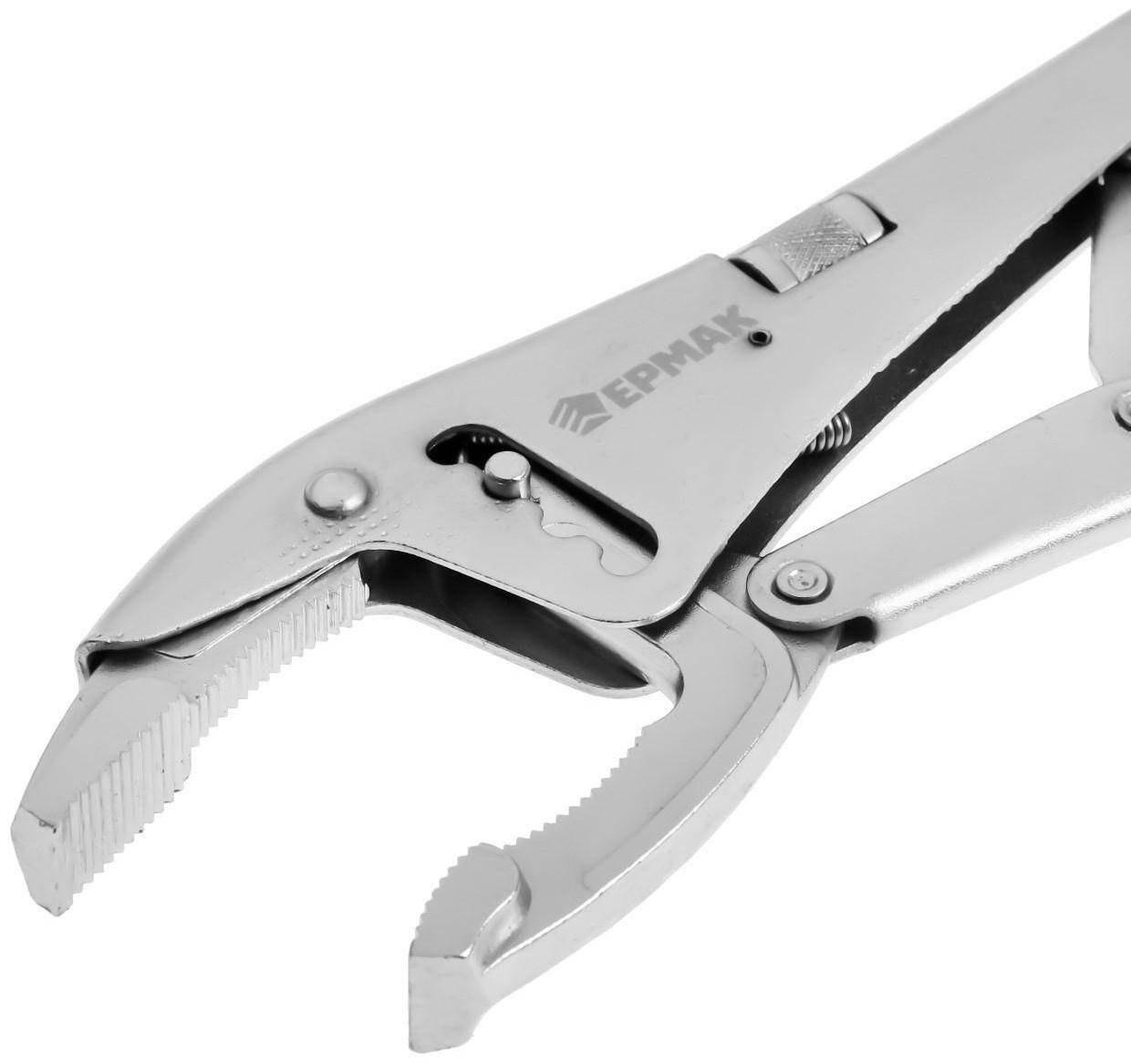 Зажим ручной ЕРМАК 631-006, с изогнутыми губками, 4 положения захвата, 250 мм