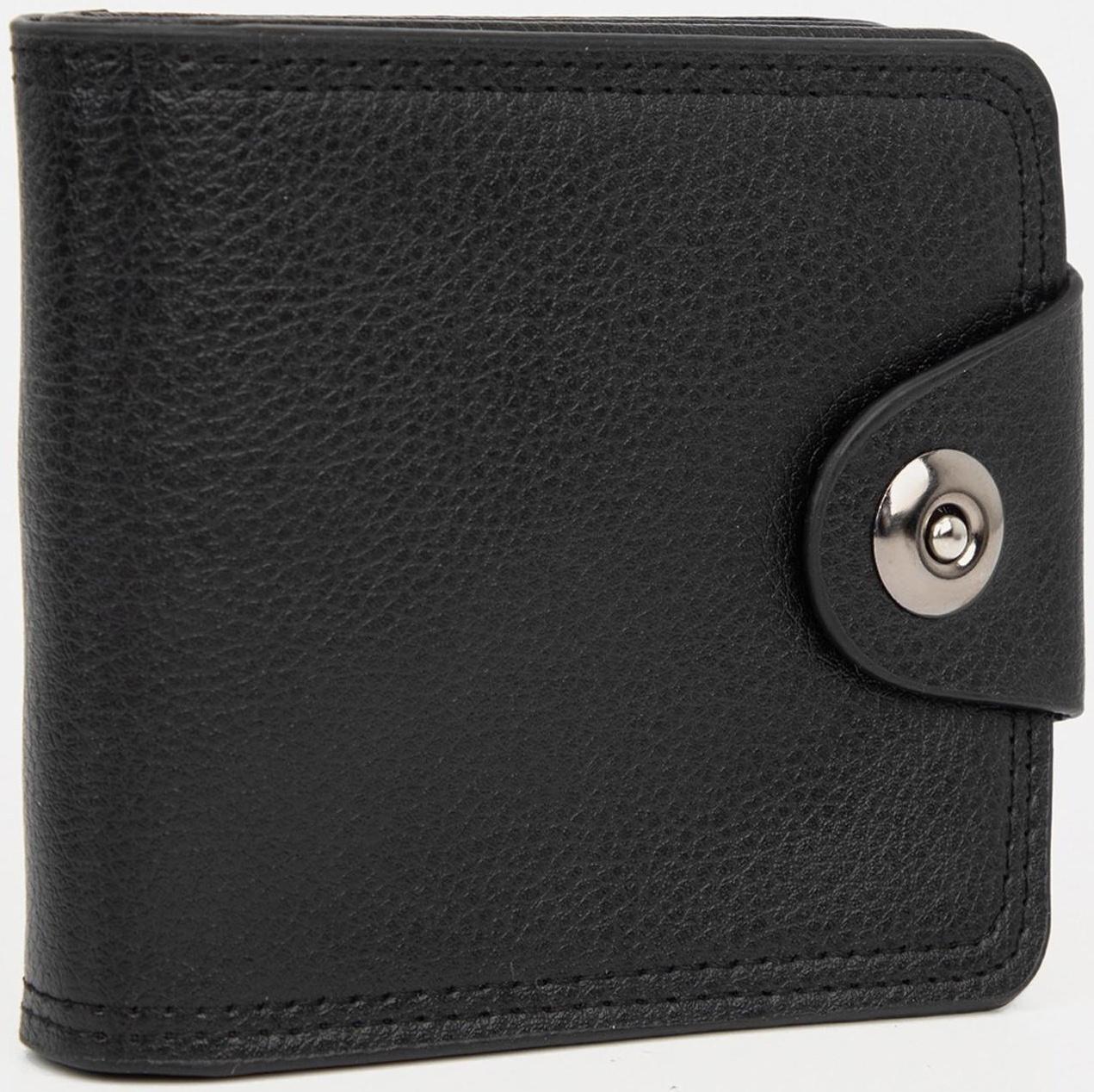 Портмоне на магните, отдел для купюр, для карт, для монет, цвет чёрный