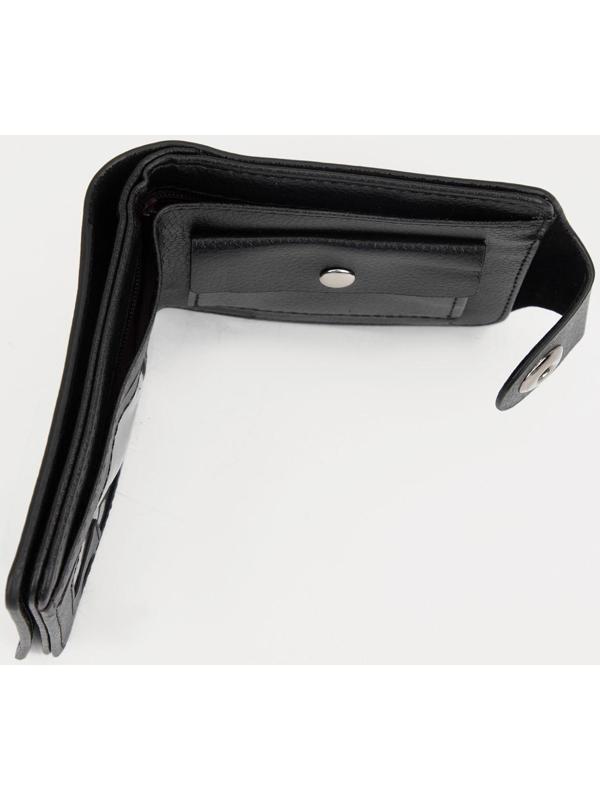 Портмоне на магните, отдел для купюр, для карт, для монет, цвет чёрный