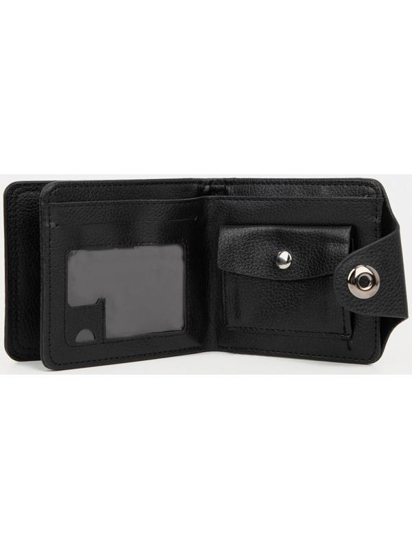 Портмоне на магните, отдел для купюр, для карт, для монет, цвет чёрный