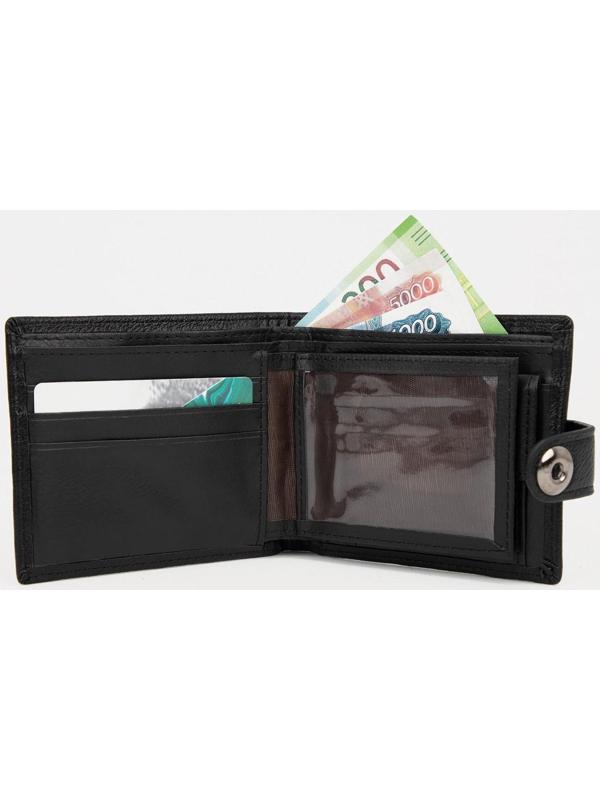 Портмоне на магните, отдел для купюр, для карт, для монет, цвет чёрный