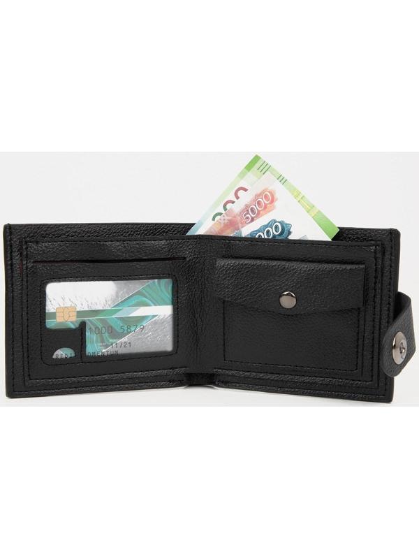 Портмоне на магните, отдел для купюр, для карт, для монет, цвет чёрный