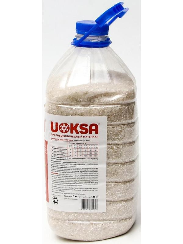 Противогололёдный материал UOKSA Актив -30 С, бутылка, 5 кг