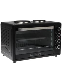 Мини-печь Galaxy GL 2605, 3800/2200 Вт, 68 л, 3 режима, таймер, чёрная