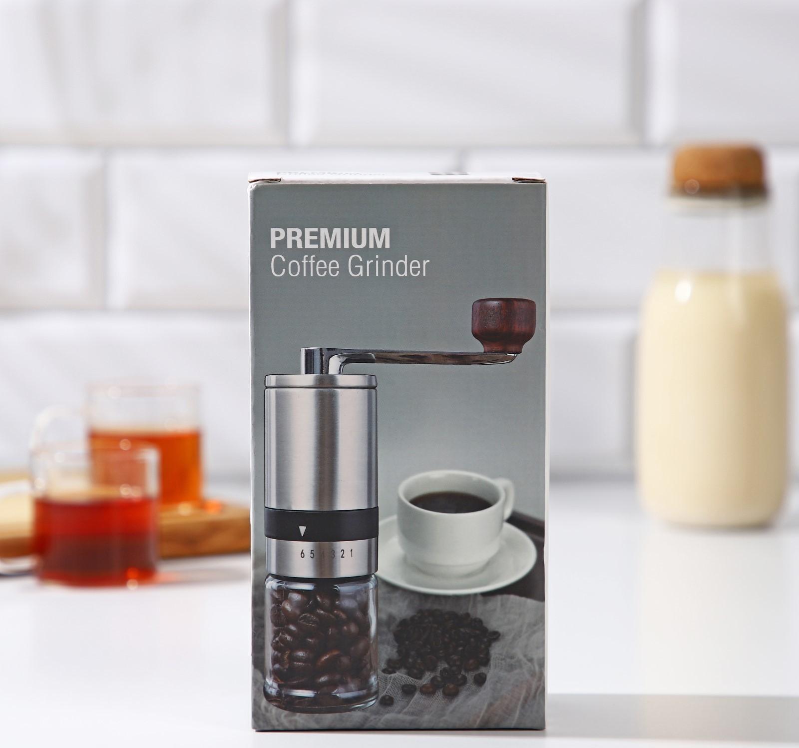 Кофемолка механическая Magistro Solid, керамический механизм, регулировка помола