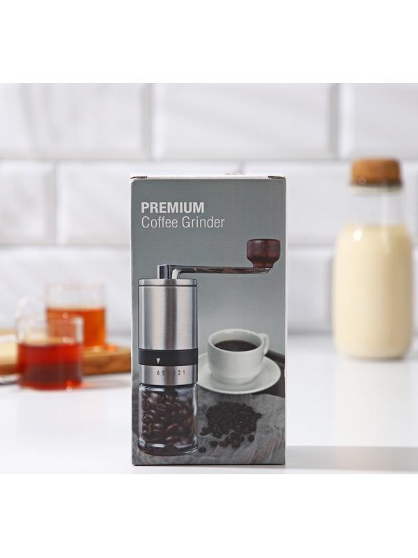 Кофемолка механическая Magistro Solid, керамический механизм, регулировка помола