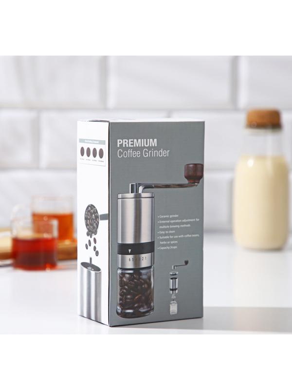 Кофемолка механическая Magistro Solid, керамический механизм, регулировка помола