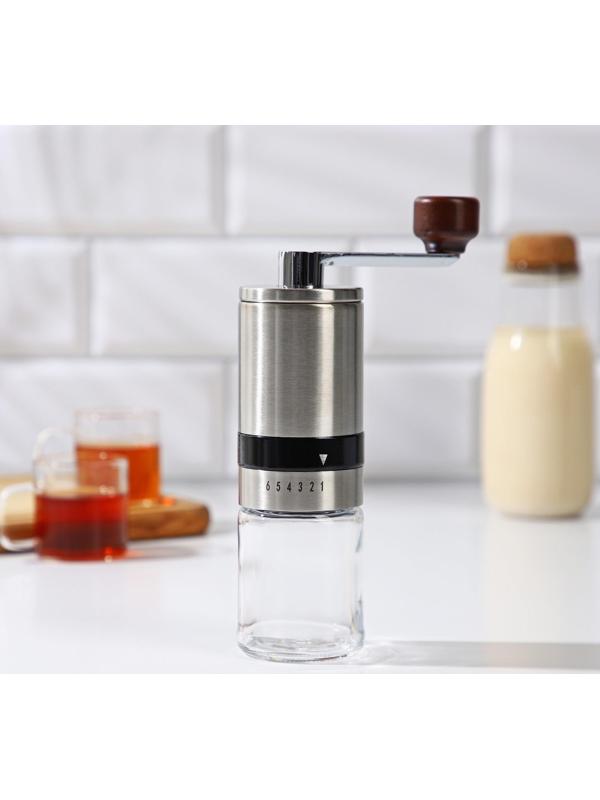 Кофемолка механическая Magistro Solid, керамический механизм, регулировка помола