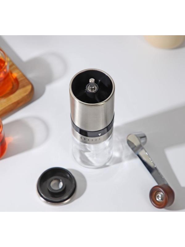 Кофемолка механическая Magistro Solid, керамический механизм, регулировка помола