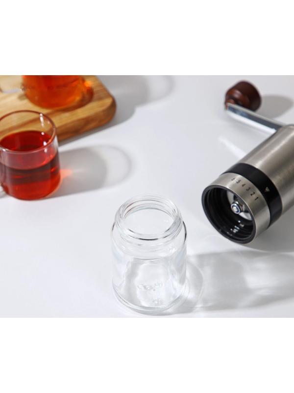 Кофемолка механическая Magistro Solid, керамический механизм, регулировка помола