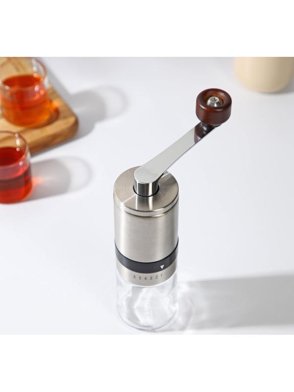 Кофемолка механическая Magistro Solid, керамический механизм, регулировка помола