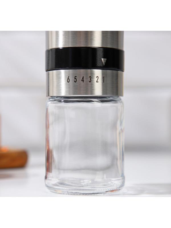 Кофемолка механическая Magistro Solid, керамический механизм, регулировка помола