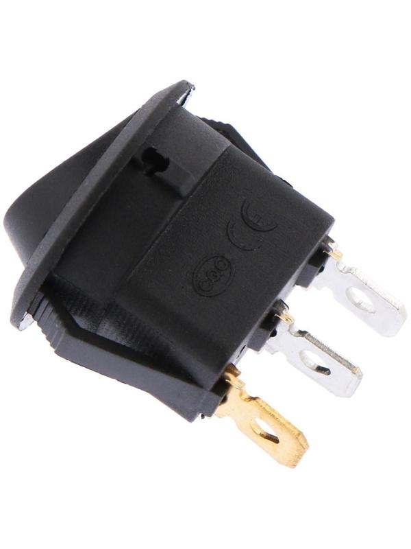 Переключатель черный с красной подсветкой, 12 В, 16 А, 3 контакта