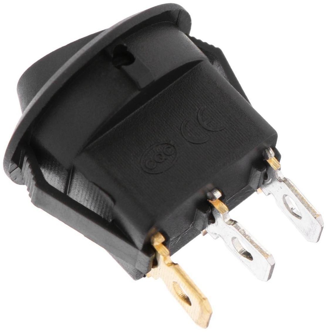 Переключатель чёрный с зеленой подсветкой, 12 В, 20 A, 3 контакта