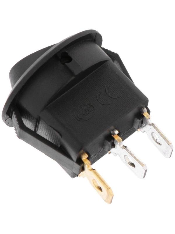 Переключатель чёрный с зеленой подсветкой, 12 В, 20 A, 3 контакта